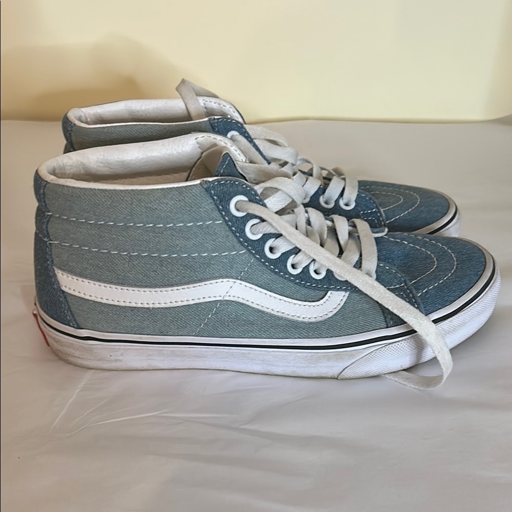 Vans Women’s Sk8-mid Reissu Denim Blue Lace Up Shoes Size 7.5 - Picture 10 of 12